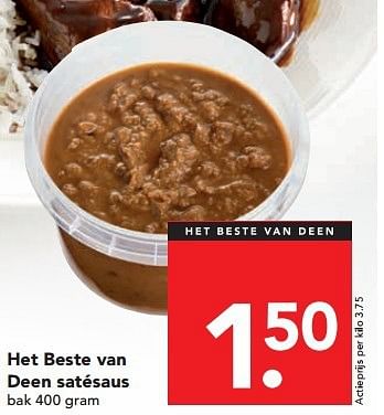 Aanbiedingen Het beste van deen satésaus - Huismerk deen supermarkt - Geldig van 13/07/2014 tot 19/07/2014 bij Deen Supermarkten