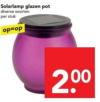 Aanbiedingen Solarlamp glazen pot - Huismerk deen supermarkt - Geldig van 13/07/2014 tot 19/07/2014 bij Deen Supermarkten