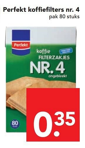 Aanbiedingen Perfekt koffiefilters nr. 4 - Perfekt - Geldig van 13/07/2014 tot 19/07/2014 bij Deen Supermarkten