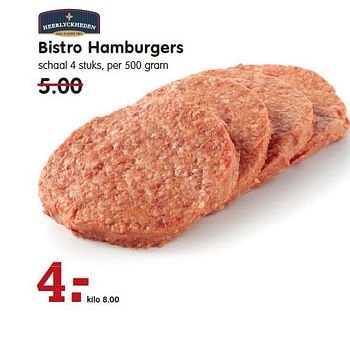 Aanbiedingen Bistro hamburgers - Heerlyckheeden - Geldig van 13/07/2014 tot 19/07/2014 bij Em-té