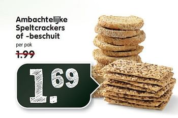 Aanbiedingen Ambachtelijke speltcrackers of -beschuit - Huismerk - Em-té - Geldig van 13/07/2014 tot 19/07/2014 bij Em-té