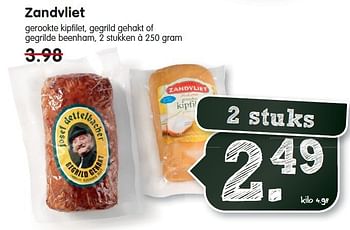 Aanbiedingen Zandvliet gerookte kipfilet, gegrild gehakt of  gegrilde beenham - Zandvliet - Geldig van 13/07/2014 tot 19/07/2014 bij Em-té