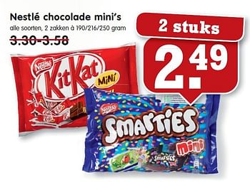 Aanbiedingen Nestlé chocolade mini`s - Nestlé - Geldig van 13/07/2014 tot 19/07/2014 bij Em-té