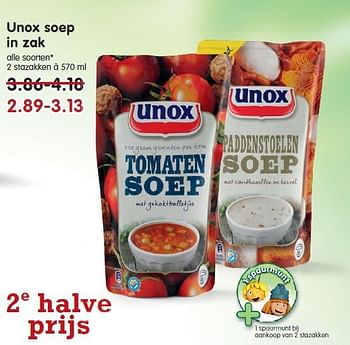 Aanbiedingen Unox soep in zak - Unox - Geldig van 13/07/2014 tot 19/07/2014 bij Em-té