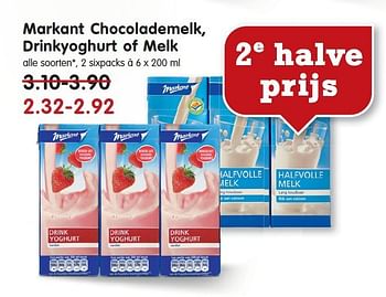 Aanbiedingen Markant chocolademelk, drinkyoghurt of melk - Markant - Geldig van 13/07/2014 tot 19/07/2014 bij Em-té