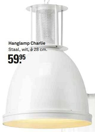 Aanbiedingen Hanglamp charlie staal - Huismerk Karwei - Geldig van 13/07/2014 tot 19/07/2014 bij Karwei