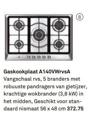 Aanbiedingen Etna Gaskookplaat a140vwrvsa - Etna - Geldig van 13/07/2014 tot 19/07/2014 bij Karwei