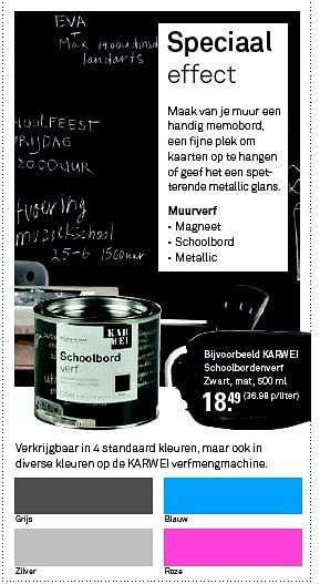 Aanbiedingen Karwei schoolbordenverf zwart, mat, 500 ml - Huismerk Karwei - Geldig van 13/07/2014 tot 19/07/2014 bij Karwei