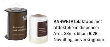 Aanbiedingen Karwei afplaktape met afdekfolie in dispenser - Huismerk Karwei - Geldig van 13/07/2014 tot 19/07/2014 bij Karwei