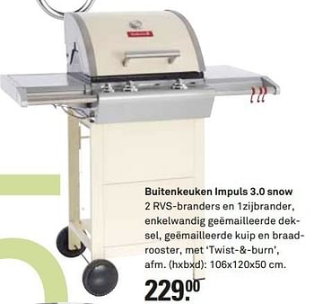 Aanbiedingen Buitenkeuken impuls 3.0 snow - Barbecook - Geldig van 13/07/2014 tot 19/07/2014 bij Karwei