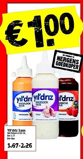 Aanbiedingen Yil`driz saus - Yildriz - Geldig van 13/07/2014 tot 19/07/2014 bij Plus
