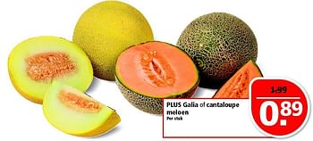 Aanbiedingen Plus galia of cantaloupe meloen - Huismerk - Plus - Geldig van 13/07/2014 tot 19/07/2014 bij Plus