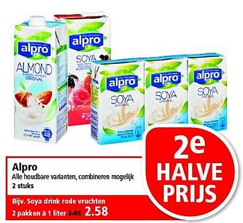 Aanbiedingen Alpro alle houdbare varianten, combineren mogelijk 2 stuks - Alpro Soya - Geldig van 13/07/2014 tot 19/07/2014 bij Plus