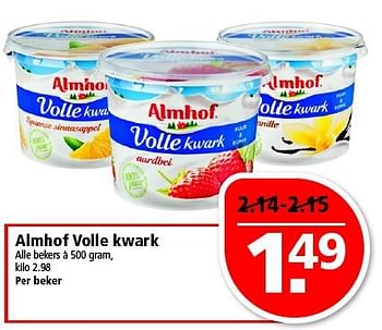 Aanbiedingen Almhof volle kwark - Almhof - Geldig van 13/07/2014 tot 19/07/2014 bij Plus