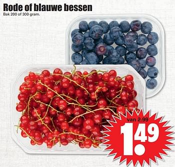 Aanbiedingen Rode of blauwe bessen - Huismerk - Dirk - Geldig van 13/07/2014 tot 19/07/2014 bij Lekker Doen