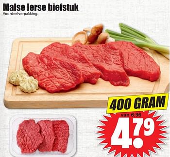 Aanbiedingen Malse ierse biefstuk voordeelverpakking - Huismerk - Dirk - Geldig van 13/07/2014 tot 19/07/2014 bij Lekker Doen