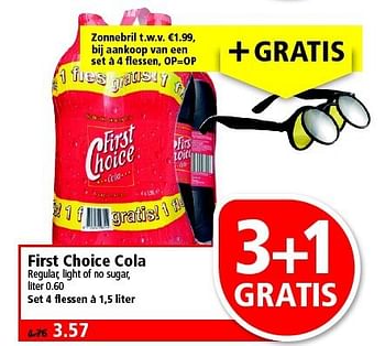 Aanbiedingen First choice cola - First choice - Geldig van 13/07/2014 tot 19/07/2014 bij Plus