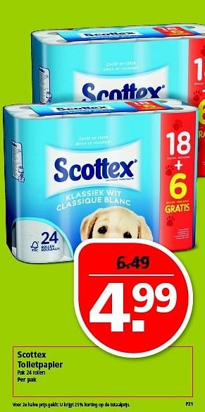Aanbiedingen Scottex toiletpapier - Scottex - Geldig van 13/07/2014 tot 19/07/2014 bij Plus