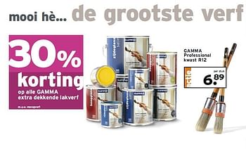 Aanbiedingen Gamma professional kwast - Huismerk - Gamma - Geldig van 14/07/2014 tot 20/07/2014 bij Gamma
