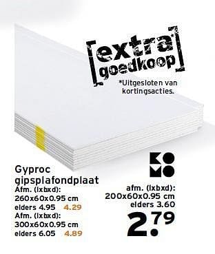 Aanbiedingen Gyproc gipsplafondplaat - Gyproc - Geldig van 14/07/2014 tot 20/07/2014 bij Gamma