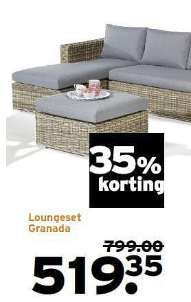 Aanbiedingen Loungeset granada - Huismerk - Gamma - Geldig van 14/07/2014 tot 20/07/2014 bij Gamma
