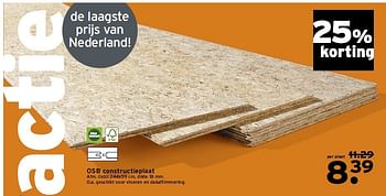 Aanbiedingen Osb constructieplaat - Huismerk - Gamma - Geldig van 14/07/2014 tot 20/07/2014 bij Gamma