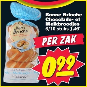 Aanbiedingen Bonne brioche chocolade- of melkbroodjes - Bonne Brioche - Geldig van 14/07/2014 tot 20/07/2014 bij Nettorama