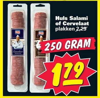 Aanbiedingen Huls salami of cervelaat - Huls - Geldig van 14/07/2014 tot 20/07/2014 bij Nettorama