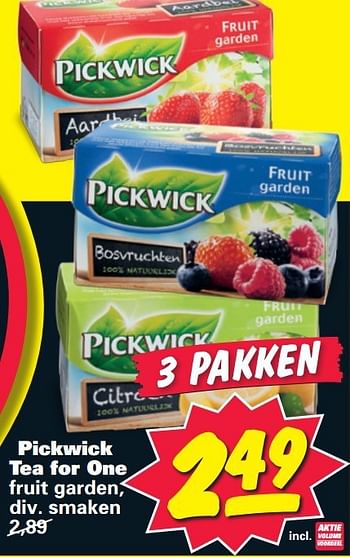 Aanbiedingen Pickwick tea for one - Pickwick - Geldig van 14/07/2014 tot 20/07/2014 bij Nettorama