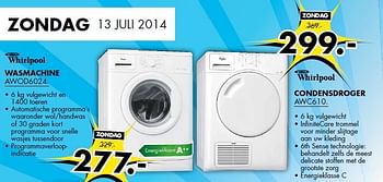 Aanbiedingen Whirlpool wasmachine awod6024 - Whirlpool - Geldig van 14/07/2014 tot 20/07/2014 bij Expert