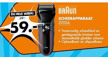 Aanbiedingen Braun scheerapparaat 320s4 - Braun - Geldig van 14/07/2014 tot 20/07/2014 bij Expert