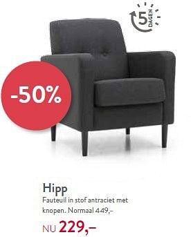 Aanbiedingen Hipp fauteuil in stof antraciet met knopen - Hipp - Geldig van 14/07/2014 tot 20/07/2014 bij Goossens Wonen & Slapen