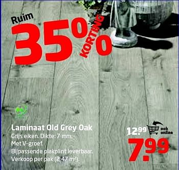 Aanbiedingen Laminaat old grey oak - Huismerk - Formido - Geldig van 14/07/2014 tot 21/07/2014 bij Formido