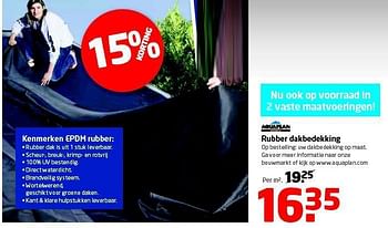 Aanbiedingen Rubber dakbedekking - Aquaplan - Geldig van 14/07/2014 tot 21/07/2014 bij Formido