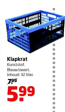 Aanbiedingen Klapkrat kunststof. blauw-zwart - Huismerk - Formido - Geldig van 14/07/2014 tot 21/07/2014 bij Formido