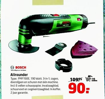 Aanbiedingen Bosch allrounder pmf190e - Bosch - Geldig van 14/07/2014 tot 21/07/2014 bij Formido