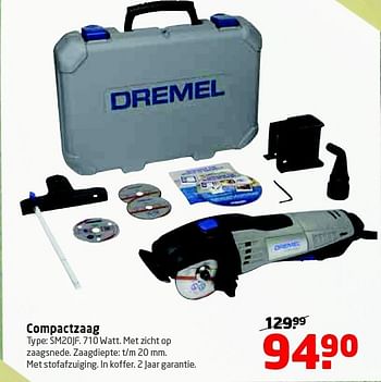 Aanbiedingen Dremel compactzaag sm20jf - Dremel - Geldig van 14/07/2014 tot 21/07/2014 bij Formido