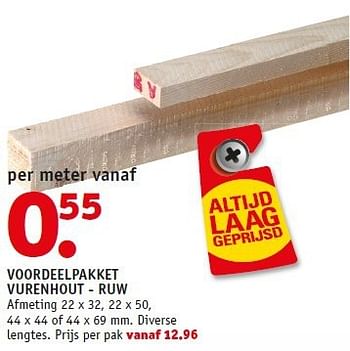 Aanbiedingen Voordeelpakket vurenhout - ruw - Huismerk - Fixet - Geldig van 14/07/2014 tot 21/07/2014 bij Fixet