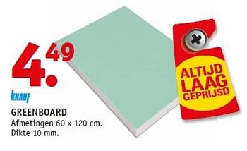Aanbiedingen Greenboard - Knauf - Geldig van 14/07/2014 tot 21/07/2014 bij Fixet