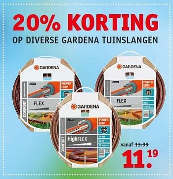 Aanbiedingen Op diverse gardena tuinslangen - Gardena - Geldig van 14/07/2014 tot 21/07/2014 bij Fixet