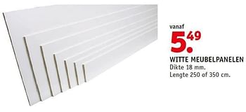 Aanbiedingen Witte meubelpanelen - Huismerk - Fixet - Geldig van 14/07/2014 tot 21/07/2014 bij Fixet