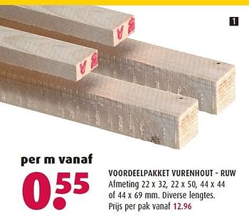 Aanbiedingen Voordeelpakket vurenhout - ruw - Huismerk - Hubo  - Geldig van 14/07/2014 tot 21/07/2014 bij Hubo