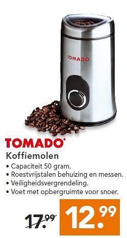 Aanbiedingen Tomado koffiemolen - Tomado - Geldig van 14/07/2014 tot 23/07/2014 bij Blokker