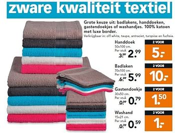 Aanbiedingen Handdoeken, gastendoekjes of washandjes - Huismerk - Blokker - Geldig van 14/07/2014 tot 23/07/2014 bij Blokker