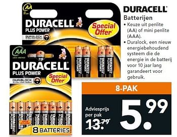 Aanbiedingen Duracell batterijen - Duracell - Geldig van 14/07/2014 tot 23/07/2014 bij Blokker