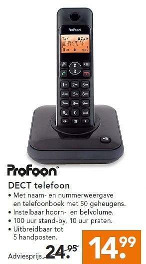Aanbiedingen Profoon dect telefoon - Profoon - Geldig van 14/07/2014 tot 23/07/2014 bij Blokker