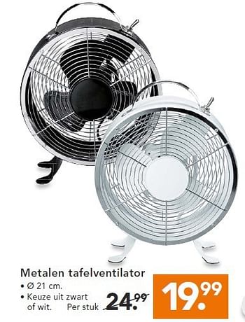 Aanbiedingen Metalen tafelventilator - Huismerk - Blokker - Geldig van 14/07/2014 tot 23/07/2014 bij Blokker
