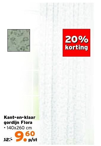 Aanbiedingen Kant-en-klaar gordijn flora - Huismerk - Kwantum - Geldig van 14/07/2014 tot 27/07/2014 bij Kwantum