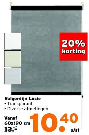 Aanbiedingen Rolgordijn lucie - Huismerk - Kwantum - Geldig van 14/07/2014 tot 27/07/2014 bij Kwantum