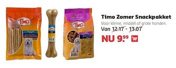 Aanbiedingen Timo zomer snackpakket - Timo - Geldig van 14/07/2014 tot 27/07/2014 bij Pets Place